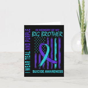 Teal Purple Suicide Awareness Flag Big Brother Ck  Card