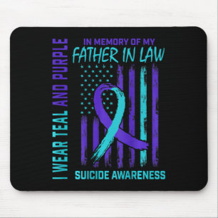 Teal Purple Suicide Awareness Flag Father In Law C Mouse Pad