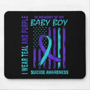 Teal Purple Suicide Awareness Flag Son Mouse Pad