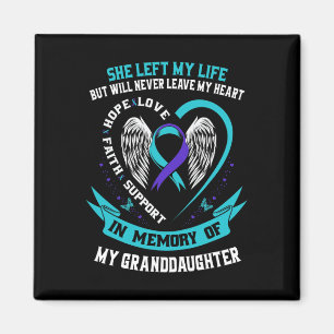Teal Purple Suicide Awareness Granddaughter Memori Magnet