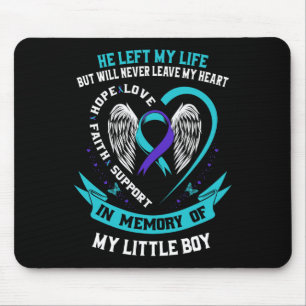 Teal Purple Suicide Awareness Little Boy Loss Of S Mouse Pad