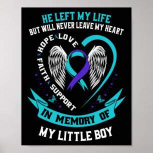 Teal Purple Suicide Awareness Little Boy Loss Of S Poster