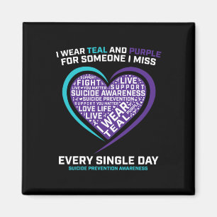 Teal Purple Suicide Awareness Loved Ones Loving Me Magnet