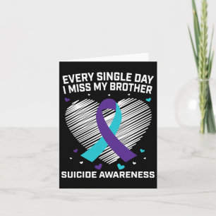Teal Purple Suicide Awareness Prevention I Miss My Card