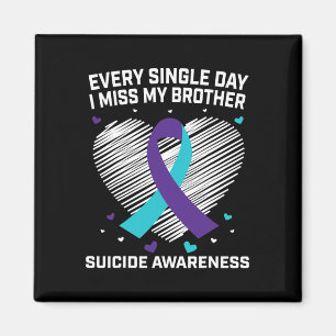 Teal Purple Suicide Awareness Prevention I Miss My Magnet