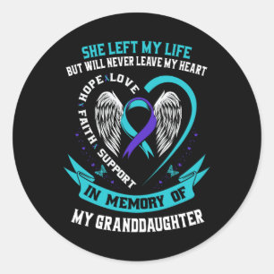 Teal Purple Suicide Awareness Shirt Granddaughter Classic Round Sticker