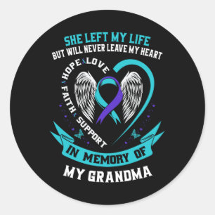 Teal Purple Suicide Awareness Shirt Grandma Preven Classic Round Sticker