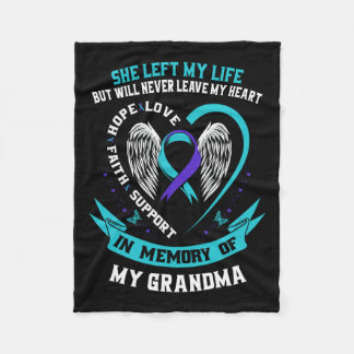 Teal Purple Suicide Awareness Shirt Grandma Preven Fleece Blanket