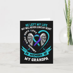 Teal Purple Suicide Awareness Shirt Grandpa Preven Card