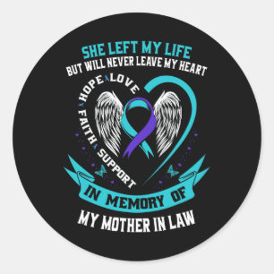Teal Purple Suicide Awareness Shirt Mother In Law Classic Round Sticker