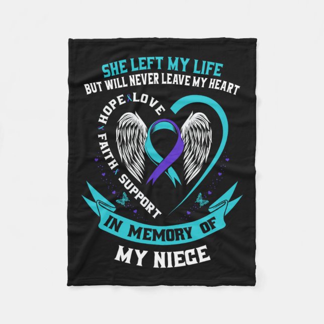 Teal Purple Suicide Awareness Shirt Niece Preventi Fleece Blanket (Front)