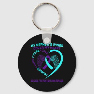 Teal Purple Suicide Prevention Awareness Nephew He Key Ring