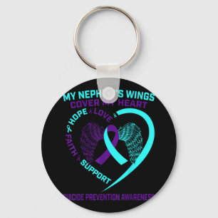 Teal Purple Suicide Prevention Awareness Nephew He Key Ring