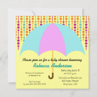 Teal & Purple Umbrella Baby Shower