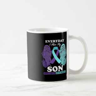 Teal Purple Wing Miss Love Son Suicide Prevention  Coffee Mug