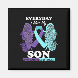 Teal Purple Wing Miss Love Son Suicide Prevention Magnet