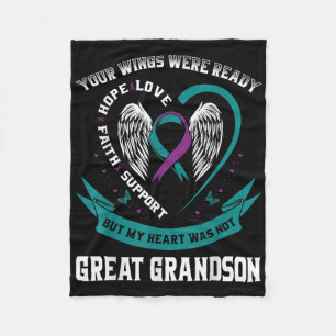 Teal Purple Wing Suicide Awareness Prevention Grea Fleece Blanket