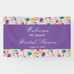 Teal Purple Yellow Spring Meadow Bridal Shower Banner