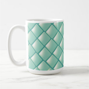 Teal Quilted Diamond Pattern Coffee Mug