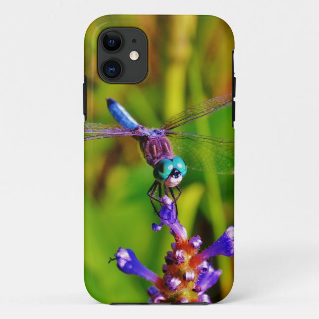 Teal Rainbow Dragonfly Case-Mate iPhone Case (Back)