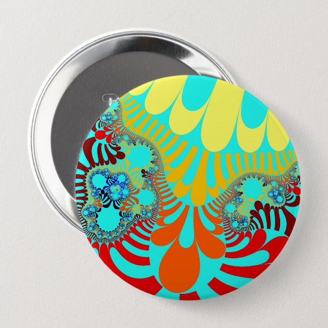 Teal Rainbow Mod 10 Cm Round Badge (Front & Back)