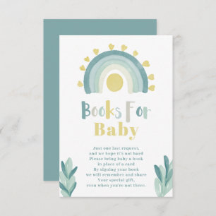 Teal rainbow sunshine watercolor books for baby enclosure card