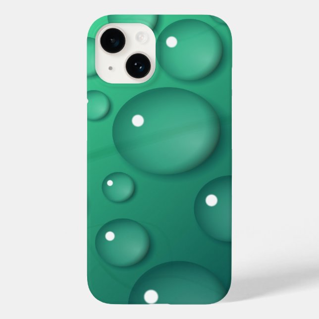 Teal Raindrop Texture Case-Mate iPhone Case (Back)