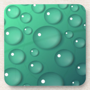 Teal Raindrop Texture Coaster