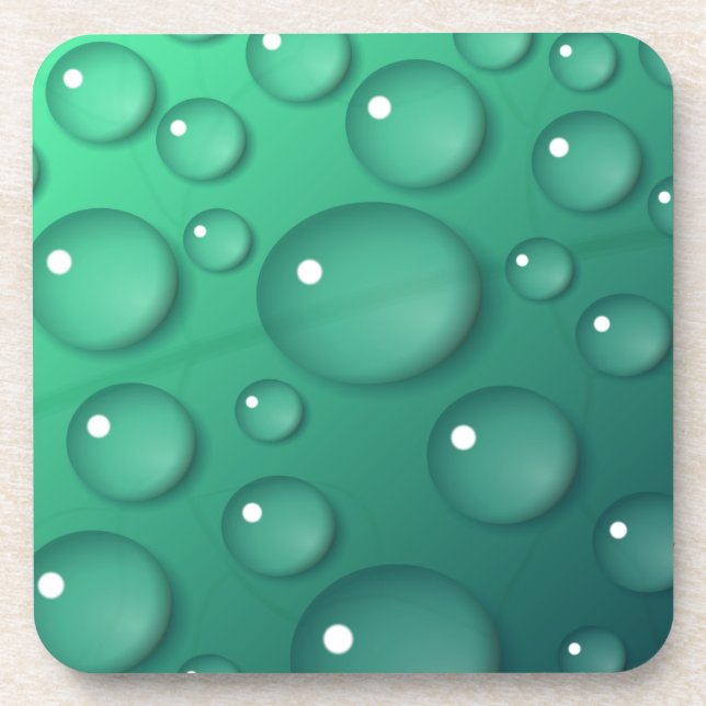 Teal Raindrop Texture Coaster (Front)