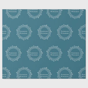 Teal Ramadan Mubarak Gift Wrap Paper