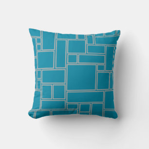 Teal Rectangles Cushion