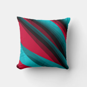 Teal-Red Abstract Cushion