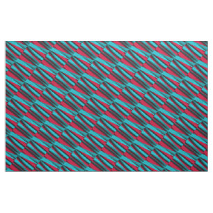Teal-Red Pattern Fabric