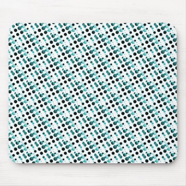 Teal Retro Bubbles Mousepad (Front)