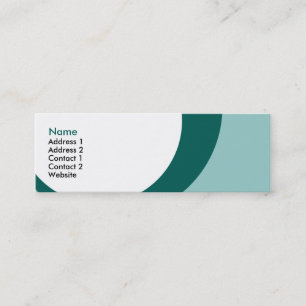teal retro rings mini business card