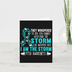 Teal Ribbon Butterfly The Storm Warrior Ptsd Aware Card
