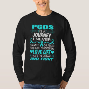 Teal Ribbon  Fighting Pcos Awareness Men Women T-Shirt