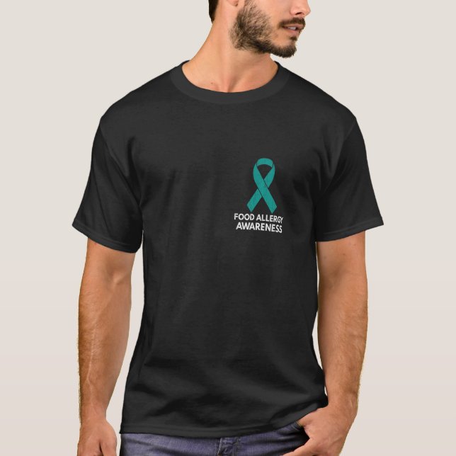 Teal Ribbon Food Allergy Awareness Month Support G T-Shirt (Front)