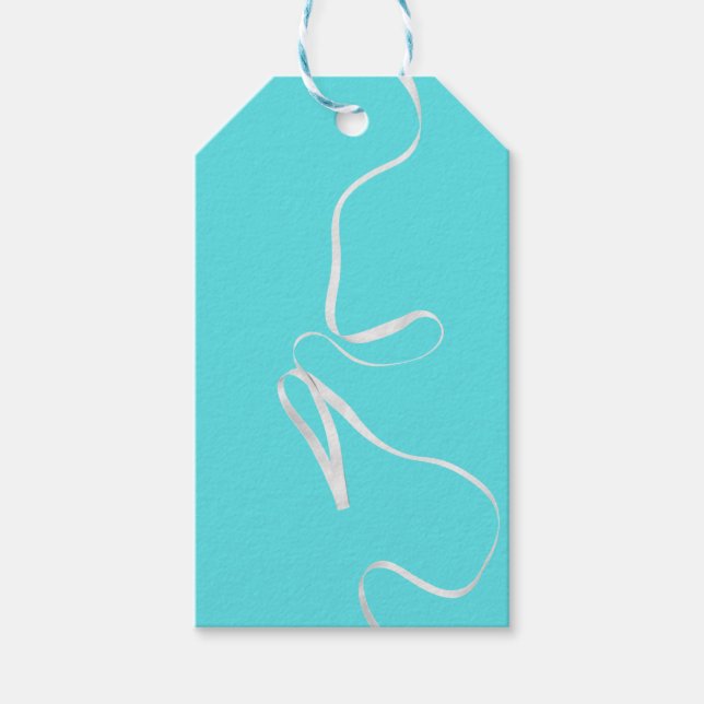 Teal & Ribbon Gift Tags (Front)