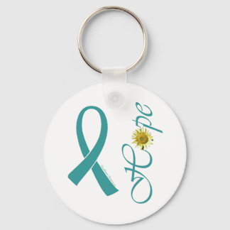 Teal Ribbon Hope Key Chain