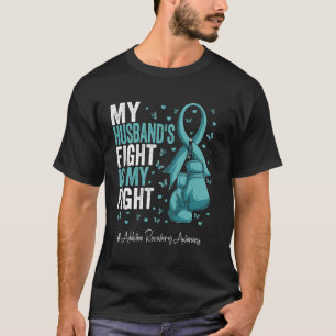 Teal Ribbon Husband Addiction Recovery Awareness T-Shirt