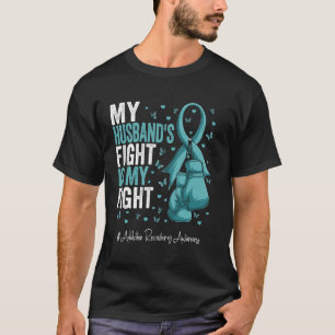 Teal Ribbon Husband Addiction Recovery Awareness T-Shirt