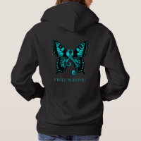 Teal Ribbon I will survive! Butterfly