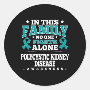 Teal Ribbon - Polycystic Kidney Disease Survivor  Classic Round Sticker