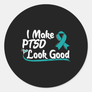 Teal Ribbon - Posttraumatic Stress Disorder Awaren Classic Round Sticker