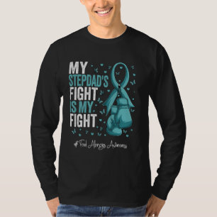 Teal Ribbon Stepdad Food Allergies Awareness T-Shirt