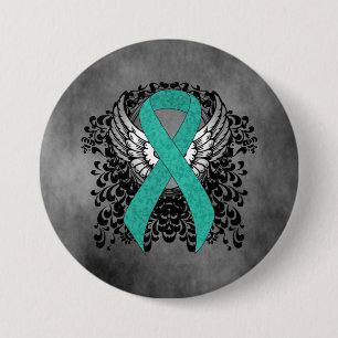 Teal Ribbon Support Awareness 7.5 Cm Round Badge