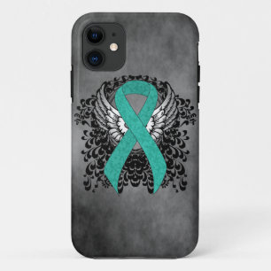 Teal Ribbon Support Awareness iPhone 11 Case
