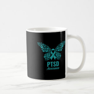 Teal Ribbon With Butterflies- Ptsd Awareness Coffee Mug