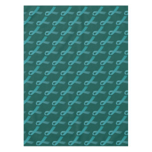 Teal Ribbons Tiled Pattern Tablecloth